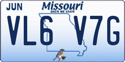 MO license plate VL6V7G