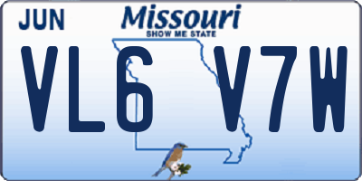 MO license plate VL6V7W