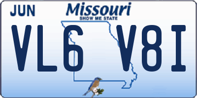 MO license plate VL6V8I