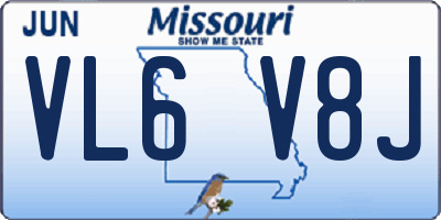MO license plate VL6V8J