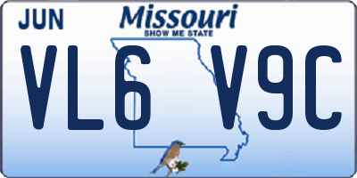 MO license plate VL6V9C