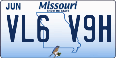 MO license plate VL6V9H