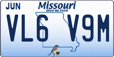 MO license plate VL6V9M