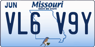 MO license plate VL6V9Y