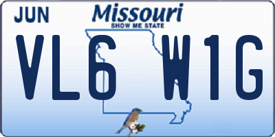 MO license plate VL6W1G