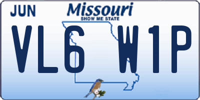 MO license plate VL6W1P