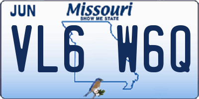 MO license plate VL6W6Q