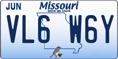 MO license plate VL6W6Y