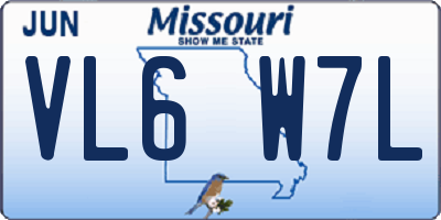 MO license plate VL6W7L