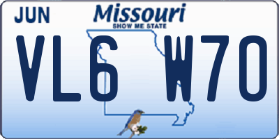 MO license plate VL6W7O