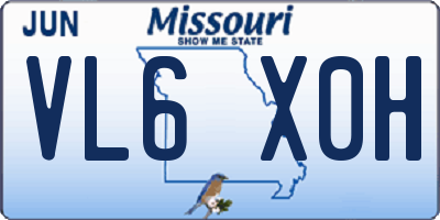 MO license plate VL6X0H