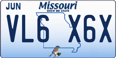 MO license plate VL6X6X