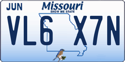 MO license plate VL6X7N