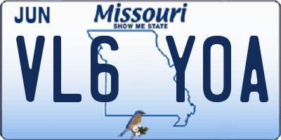 MO license plate VL6Y0A