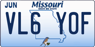 MO license plate VL6Y0F