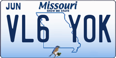MO license plate VL6Y0K