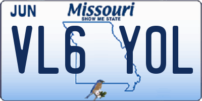 MO license plate VL6Y0L