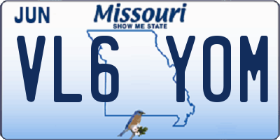 MO license plate VL6Y0M