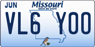 MO license plate VL6Y0O