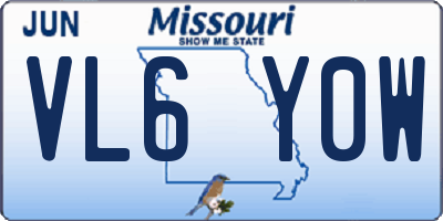 MO license plate VL6Y0W