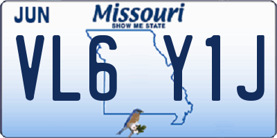 MO license plate VL6Y1J