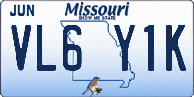 MO license plate VL6Y1K