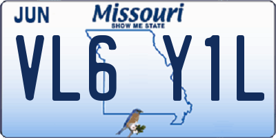 MO license plate VL6Y1L