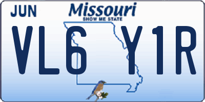 MO license plate VL6Y1R