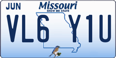 MO license plate VL6Y1U
