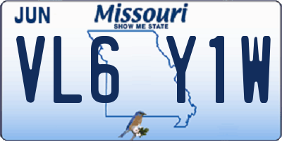 MO license plate VL6Y1W