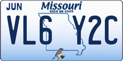 MO license plate VL6Y2C