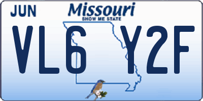 MO license plate VL6Y2F