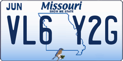 MO license plate VL6Y2G