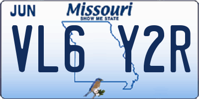 MO license plate VL6Y2R