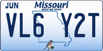 MO license plate VL6Y2T