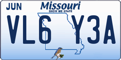 MO license plate VL6Y3A