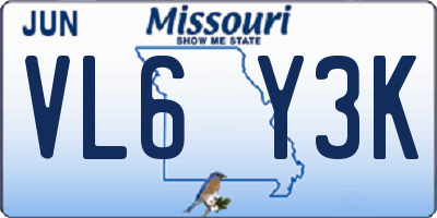 MO license plate VL6Y3K