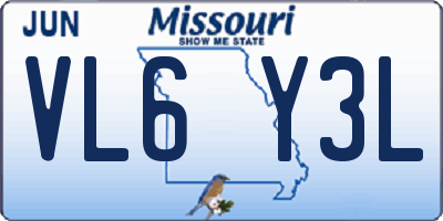 MO license plate VL6Y3L