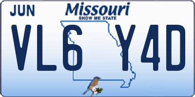 MO license plate VL6Y4D