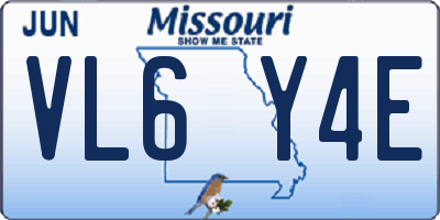 MO license plate VL6Y4E
