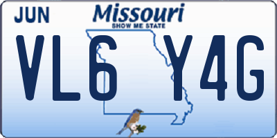 MO license plate VL6Y4G
