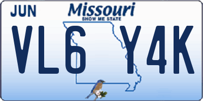 MO license plate VL6Y4K