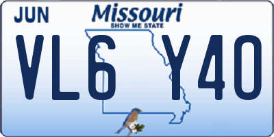 MO license plate VL6Y4O