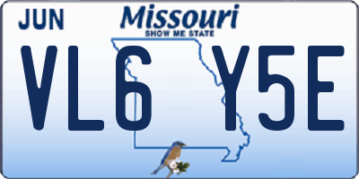 MO license plate VL6Y5E
