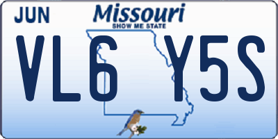 MO license plate VL6Y5S