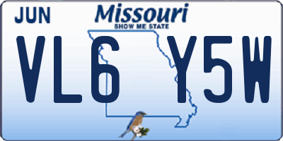MO license plate VL6Y5W