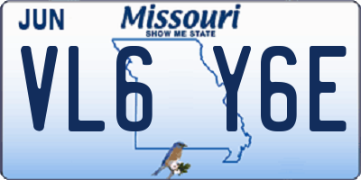 MO license plate VL6Y6E