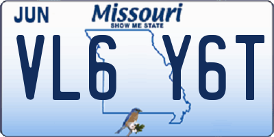 MO license plate VL6Y6T