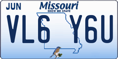 MO license plate VL6Y6U