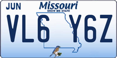 MO license plate VL6Y6Z